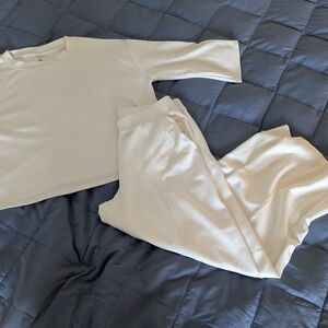 Lou & Grey Cream Wide Leg Pants & Top Set